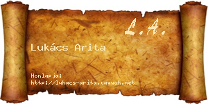 Lukács Arita névjegykártya